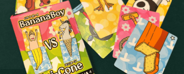 BananaBoy and Uni-Cone card game box with cards