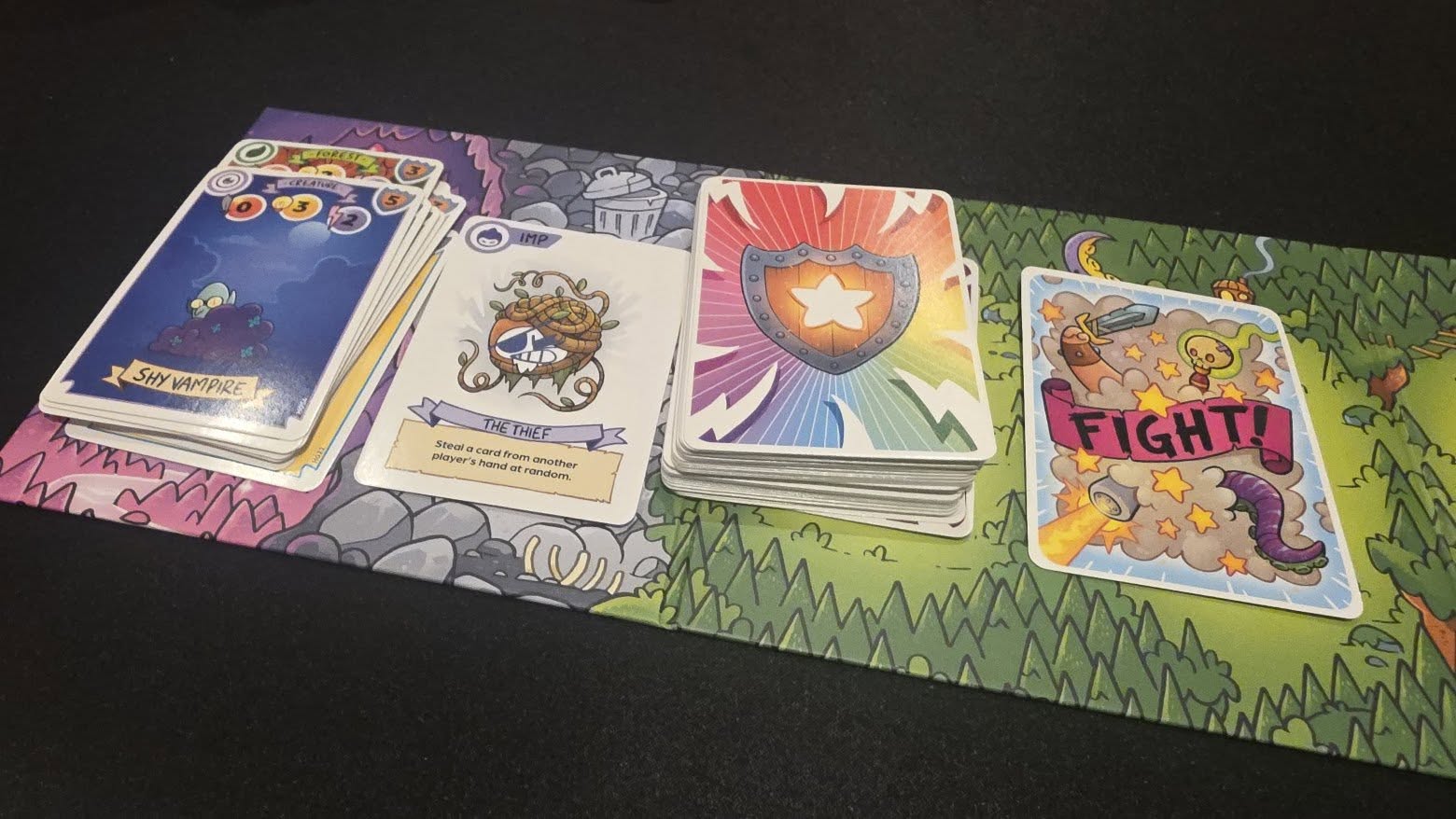 May be a doodle of ‎text that says "‎1SHY SHYVAMPIRE SHY VAMPIRE ete mum THETHIEF THIEF Steal piyer's cardfre cordfrom anather o random. Mn FIGHT! ه‎"‎